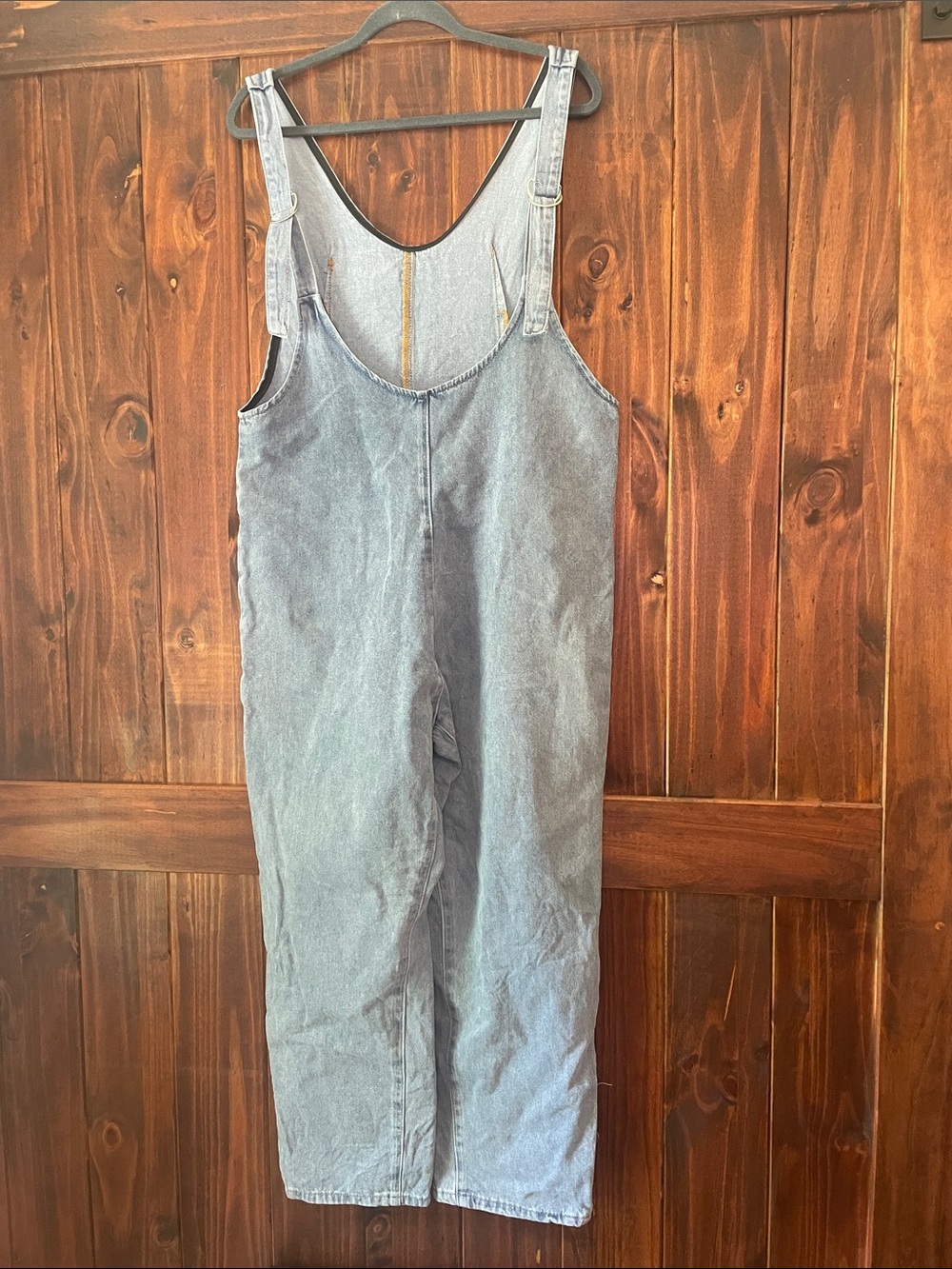 Relaxed Denim Jumpsuit in Light Classic  Blue - Picture 4 of 9